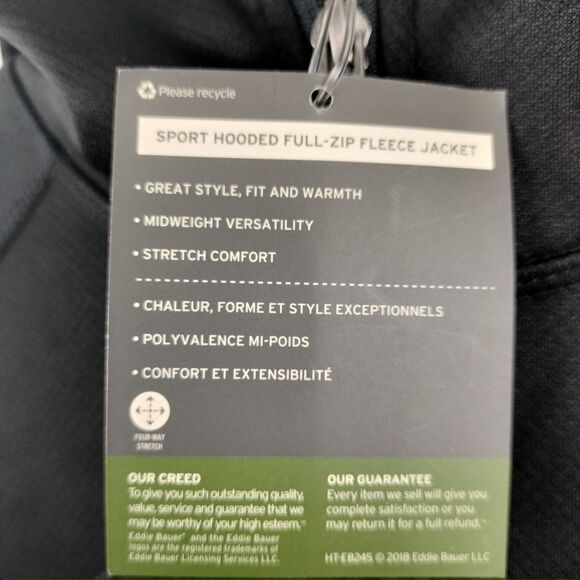 NEW Eddie Bauer Jacket Women M Black Sport Hooded Full Zip Fleece Soft Shell NWT - Picture 5 of 16